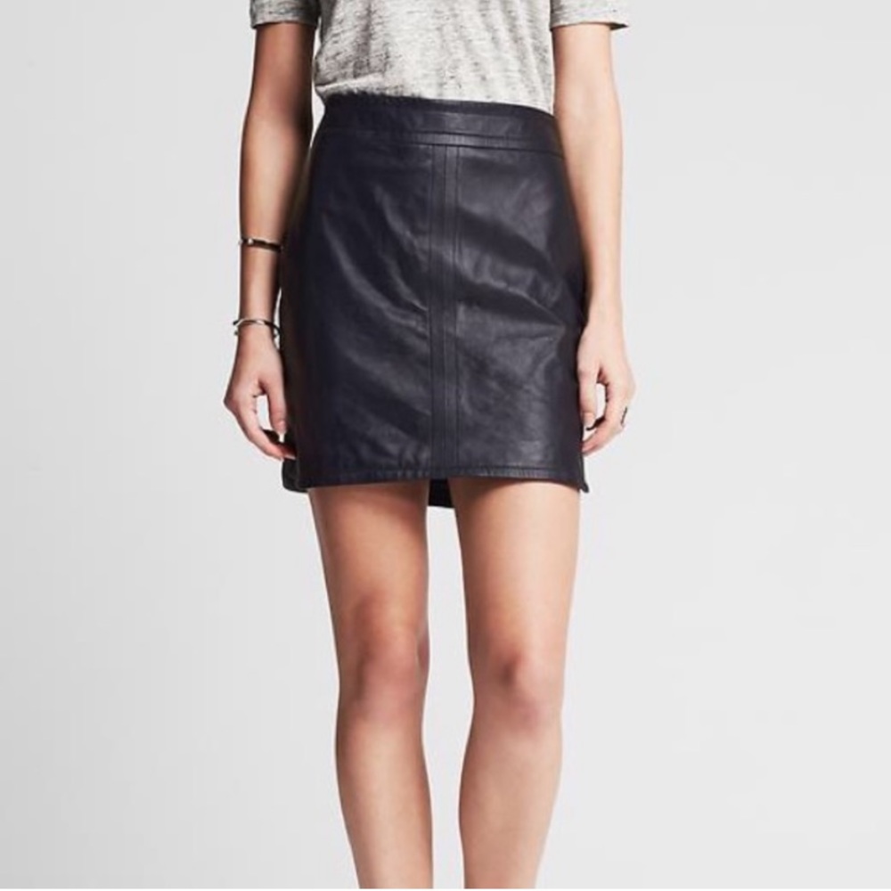Banana Republic Real Leather Mini Skirt